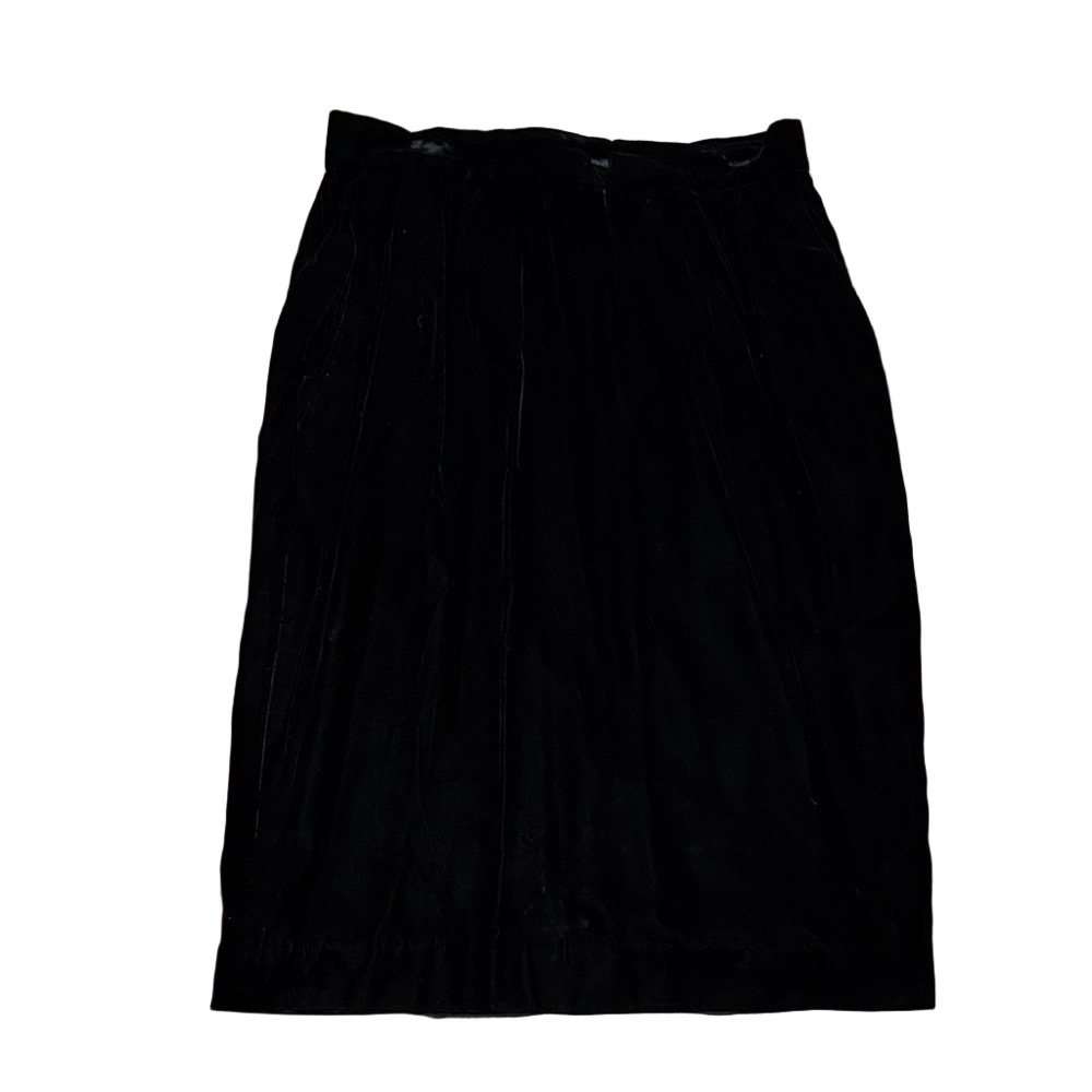Anne Klein II Black Vintage Velvet Lined Skirt | Size 14